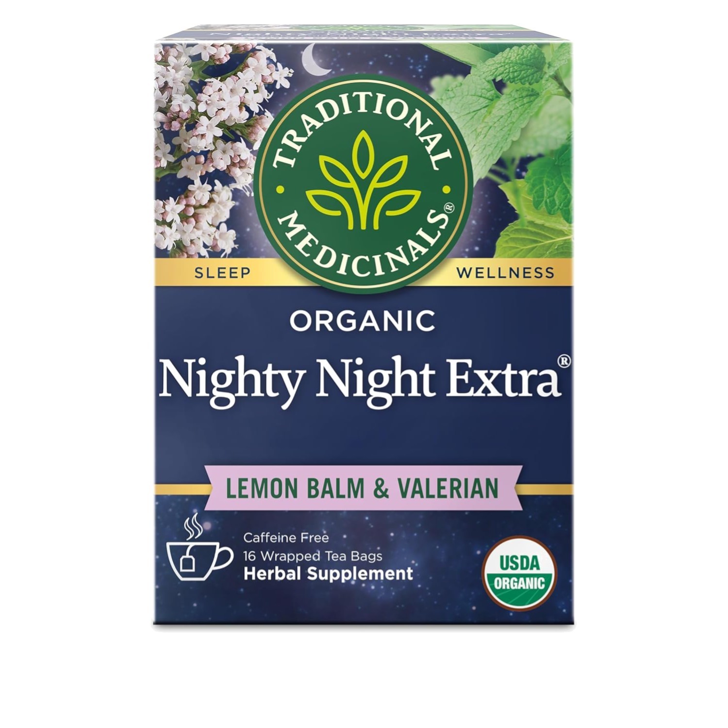 Herbal Tea Organic Valerian Root Nighty Night Support 16 Bags Sleep Aid