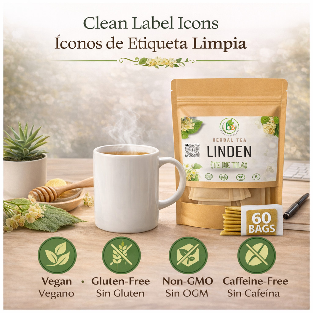 Tila Té (Linden Tea) – 60 Tea Bags – 100% Natural, Vegan, Herbal – Caffeine-Free