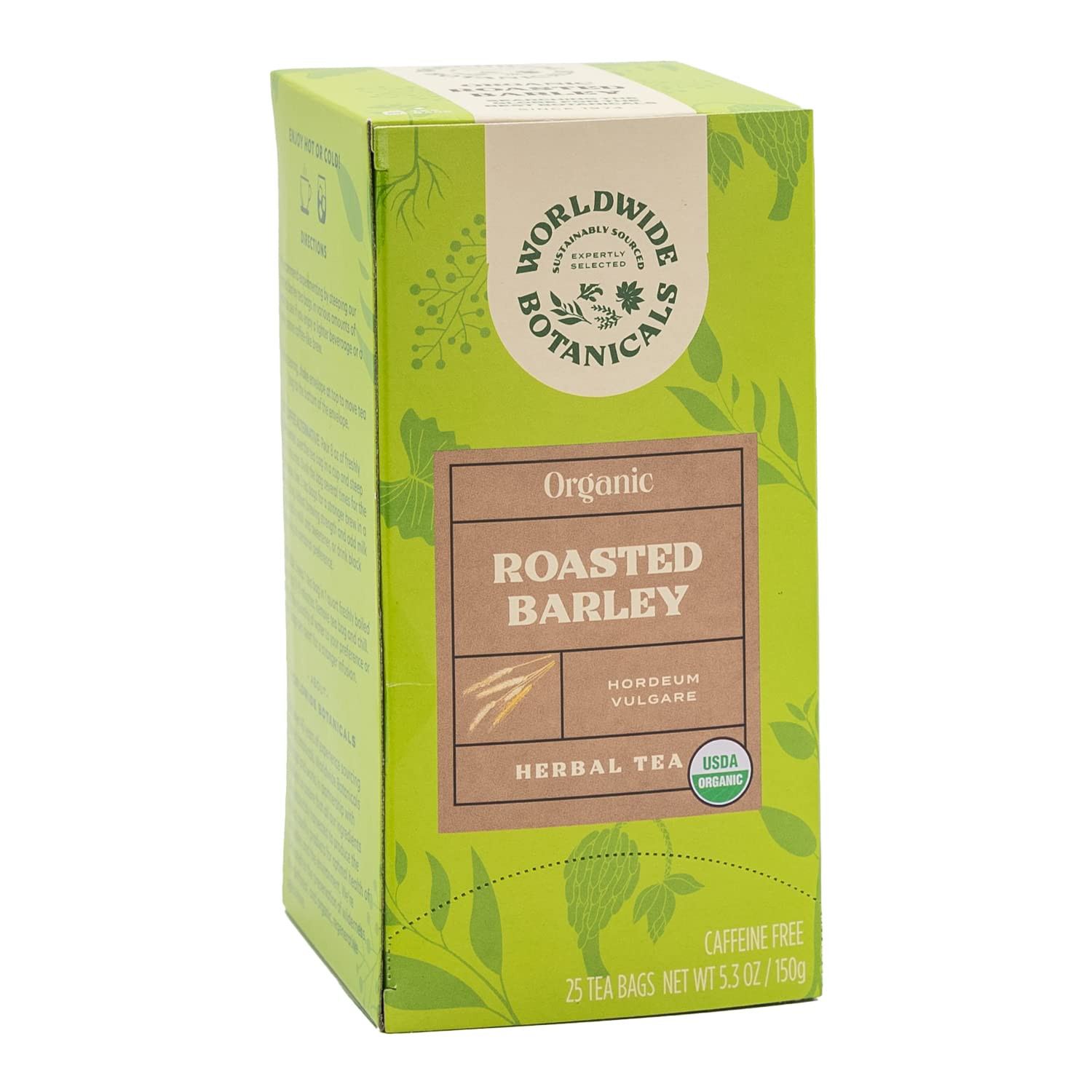 Organic Roasted Barley Tea, 25 Tea Bags – 3x more herbs with 6g per teabag – AKA