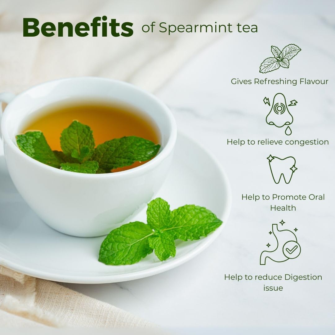 Organic Pushp Spearmint Tea 50g | Herbal Tea for PCOS, Hormone & Hair Care