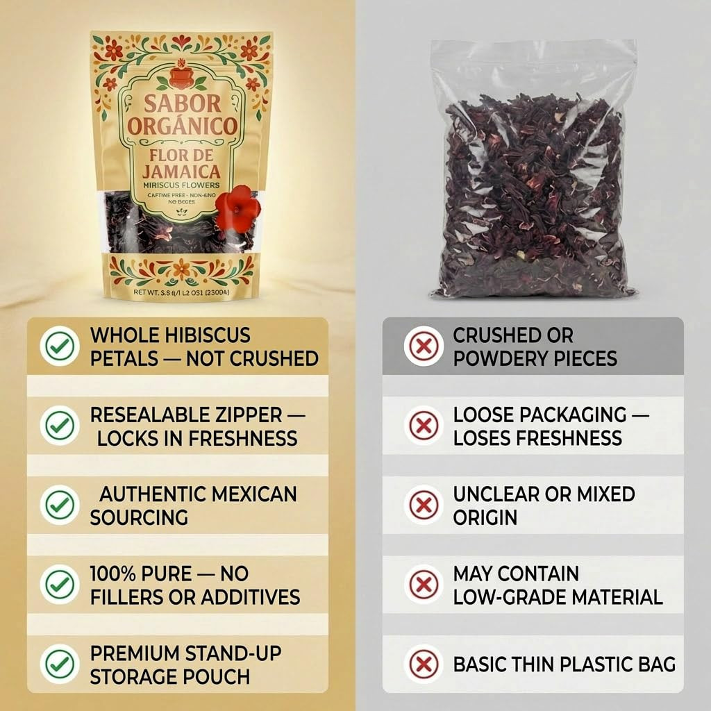 1Lb Whole Dried Hibiscus Flowers (Flor De Jamaica) for Hibiscus Tea & Mexican Ag