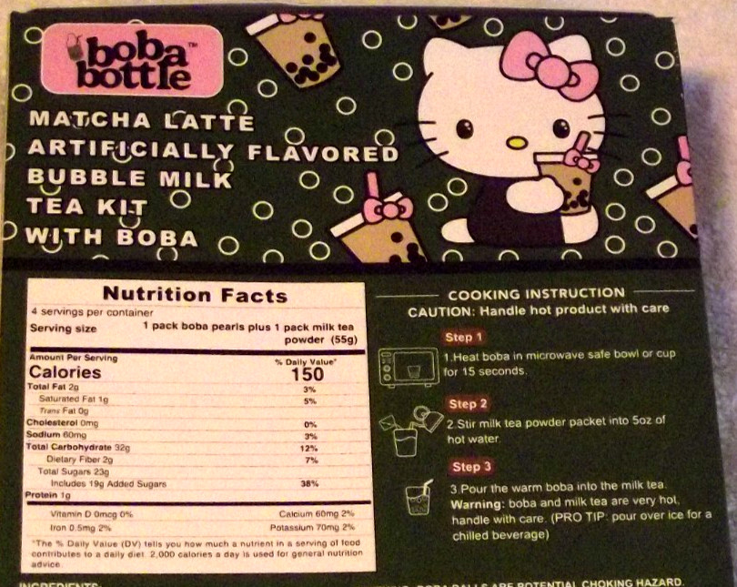 NEW Hello Kitty Boba Bottle Matcha Latte Milk Tea Kit 12 Servings 3 A-Sha Boxes