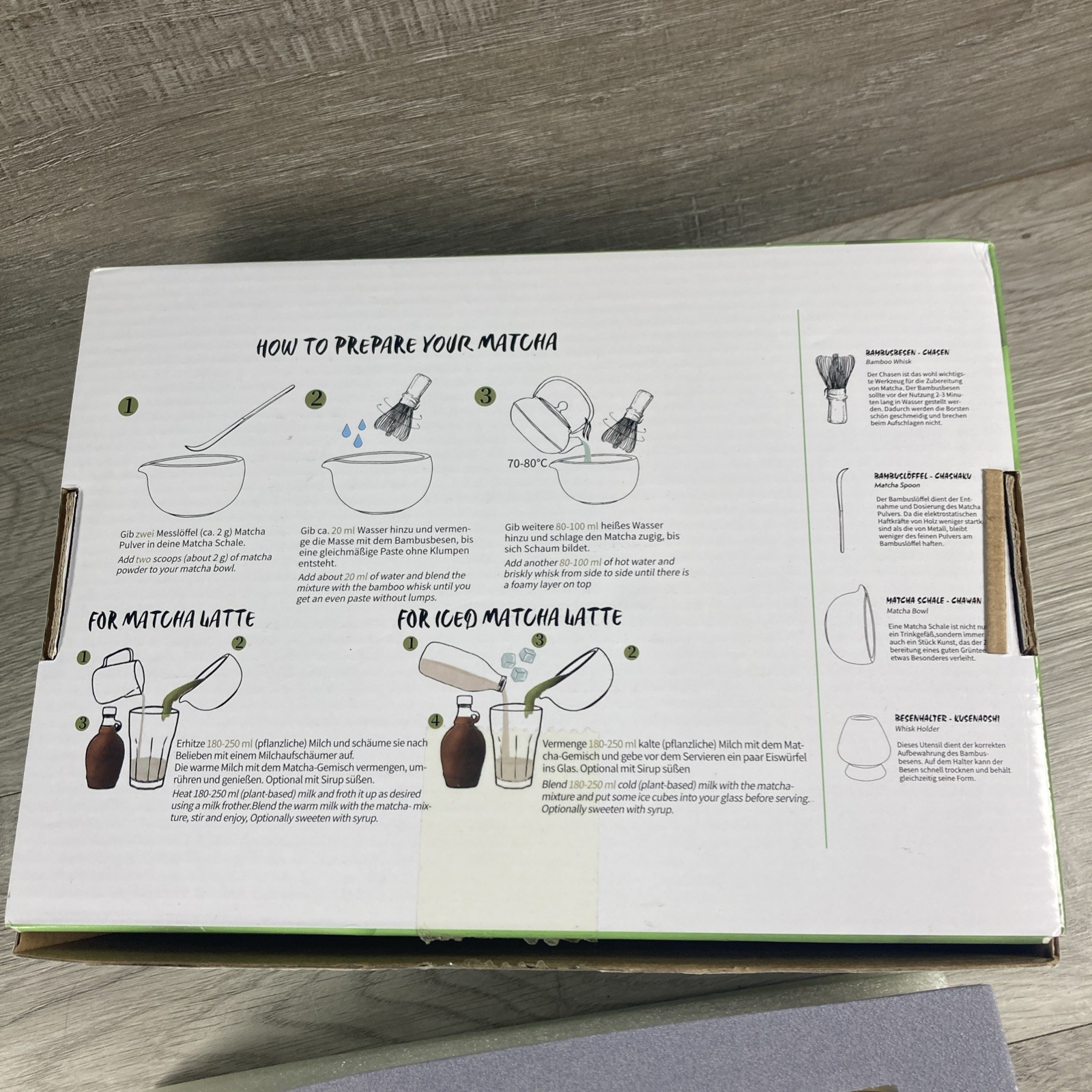 Matcha Whisk Set Gift Box – Matcha Set with Holder Spoon and Bowl, 6 Pcs Kit