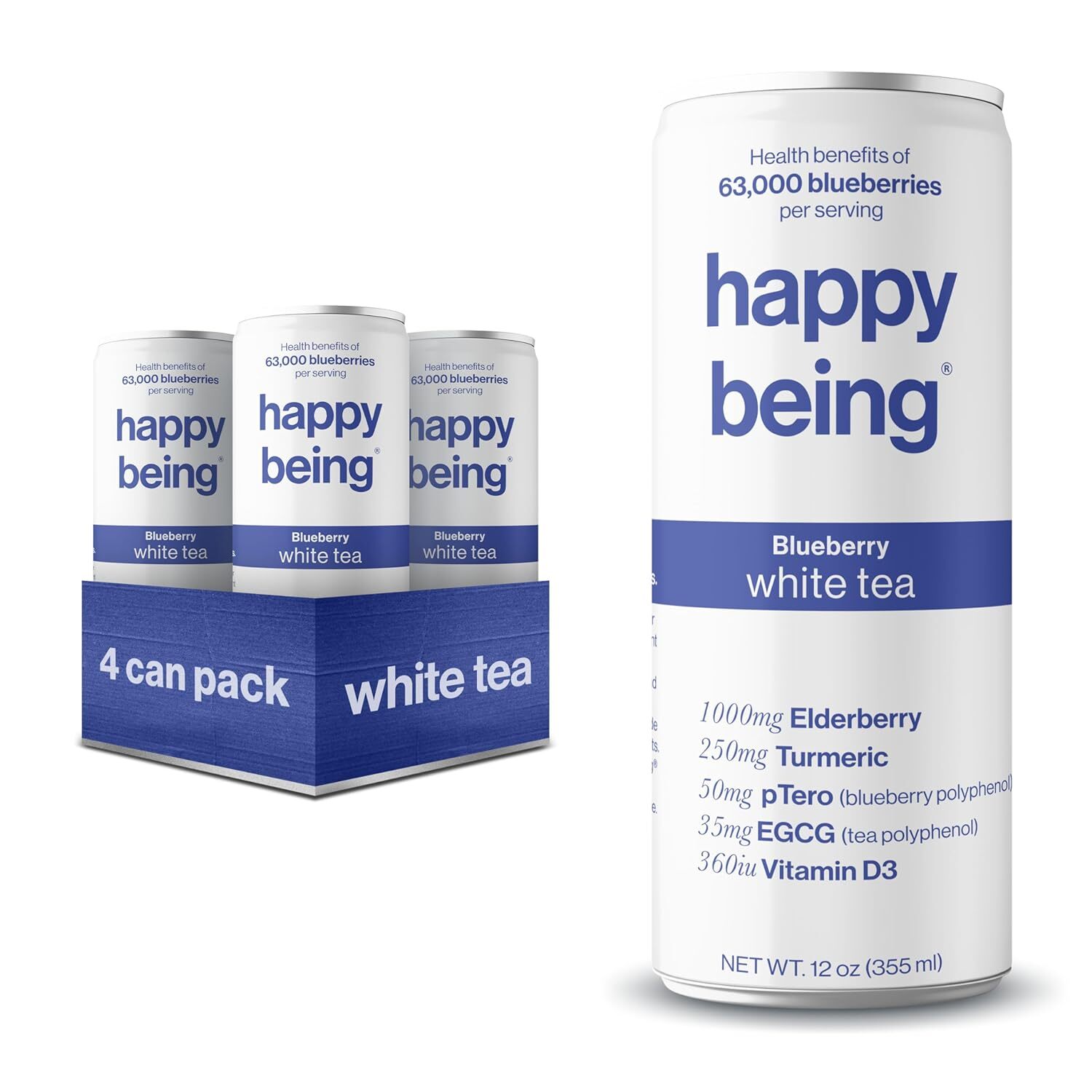 Nutrient-Rich Organic Blueberry White Tea,Low Calorie&Low Sugar drinks,4 Pack…