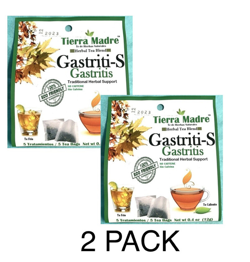 Tierra Madre, mezcla de té de hierbas naturales/Te Gastriti-S/2 pack 10 Tea Bag