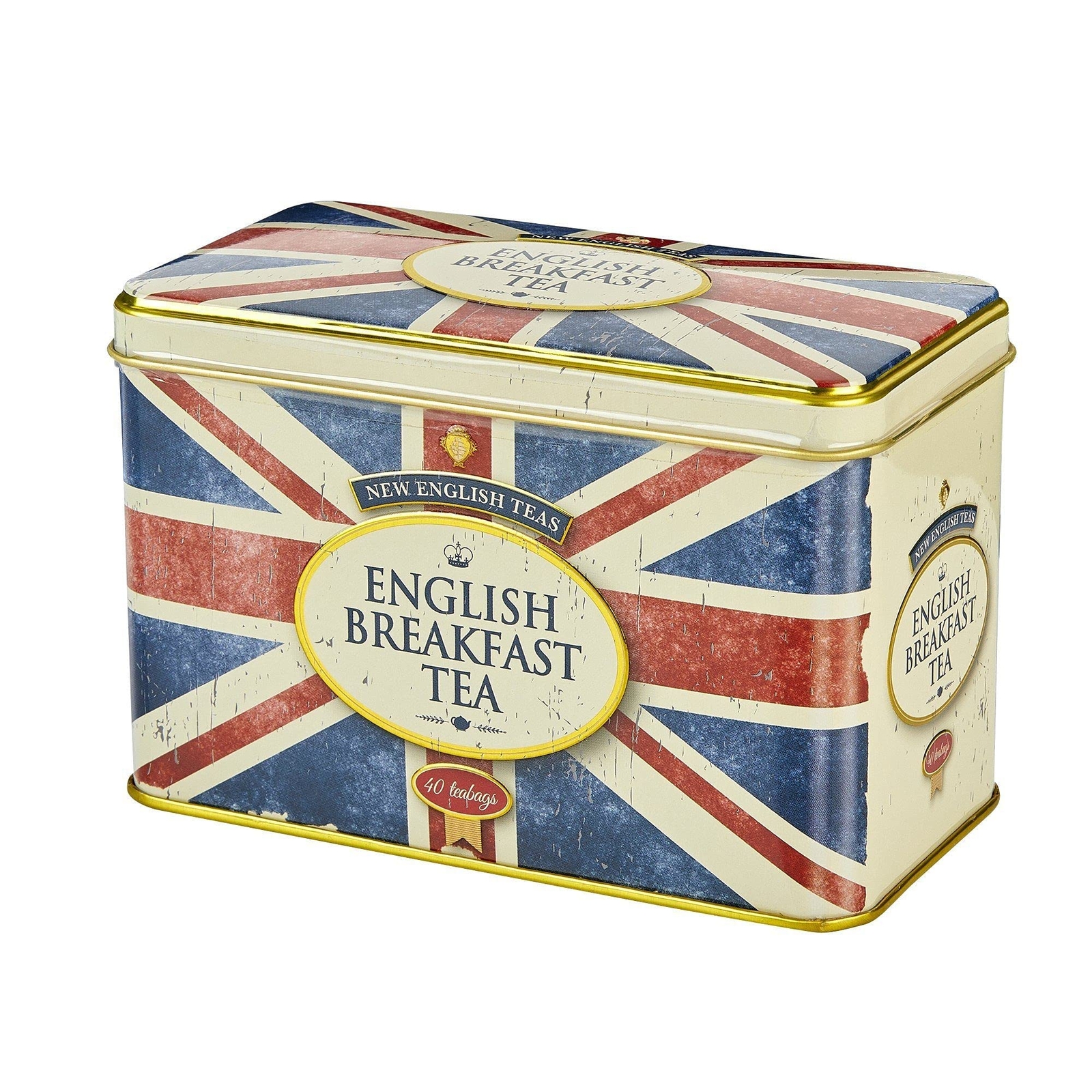 Union Jack Tea Tin with 40 English Breakfast Teabags British Souvenir