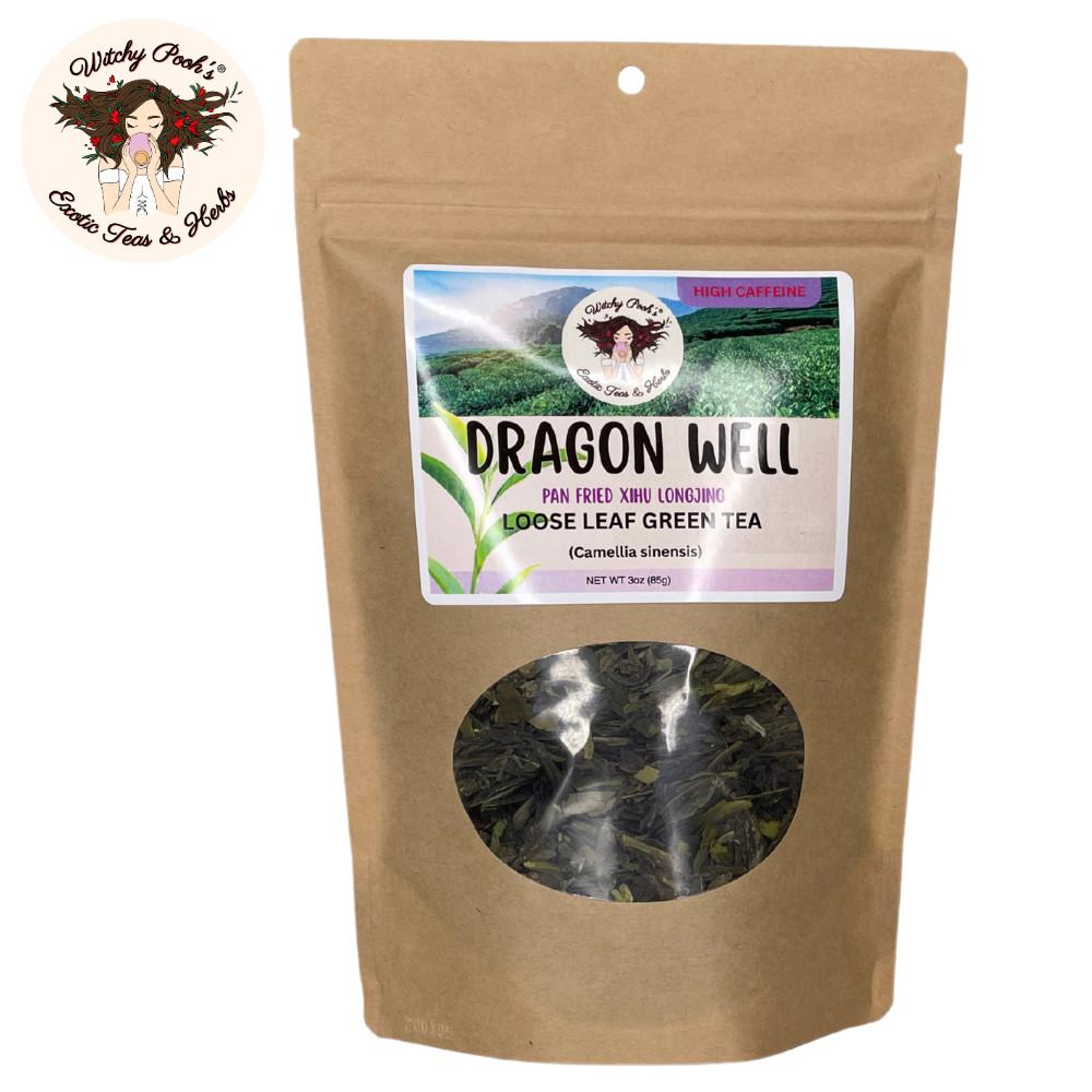 Dragon Well Loose Leaf Green Tea, High Caffeine Equal to Coffee
