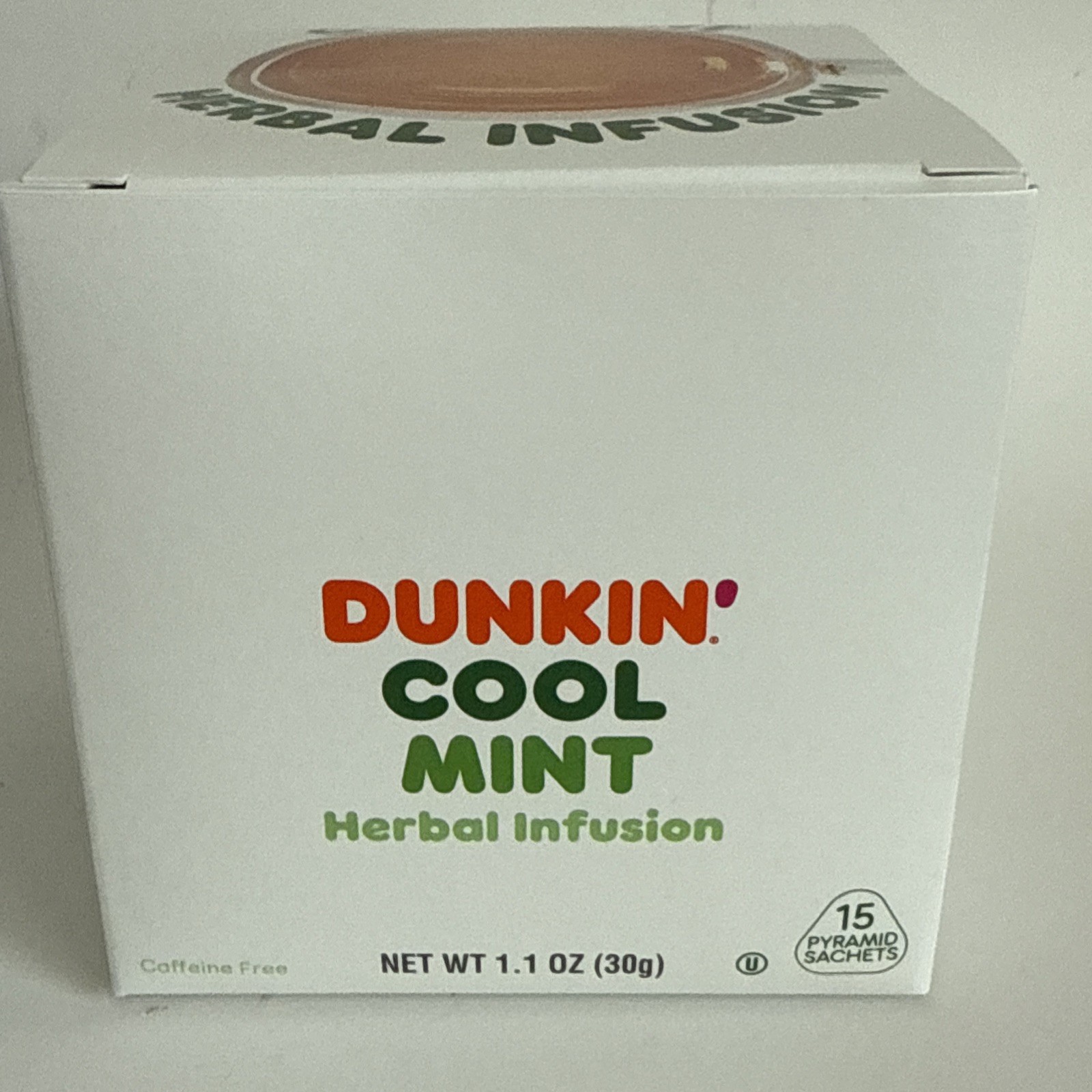Dunkin Donuts Cool Mint Herbal Infusion Tea 15 Tea bags Fresh Sealed Box Exp2027