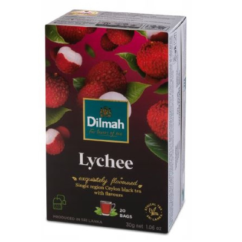 Dilmah Lychee Flavoured Ceylon Black Tea – 20 Tea Bags