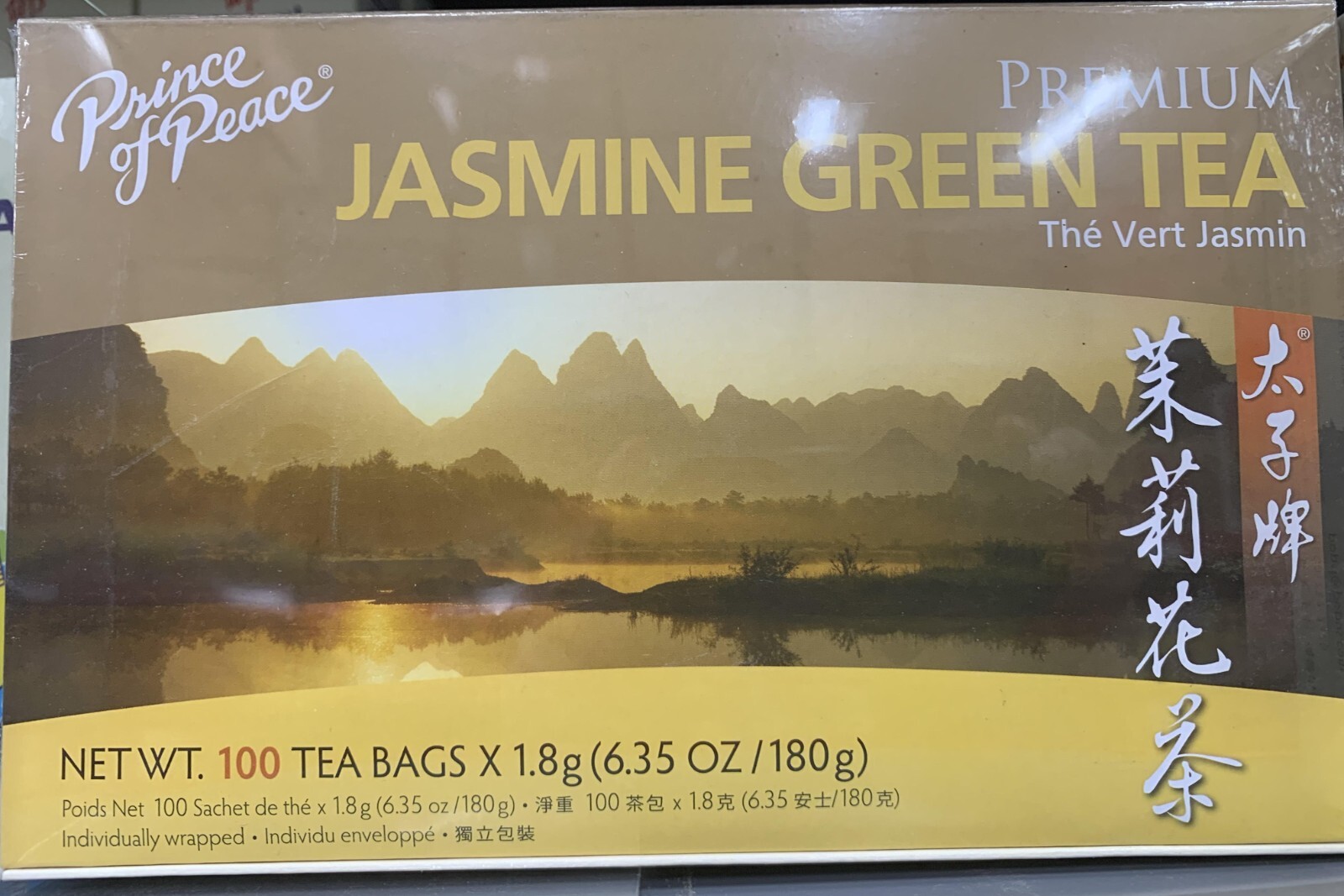 100 Tea Bags in Box Prince of Peace Premium Jasmine Green Tea 6.35Oz/180g