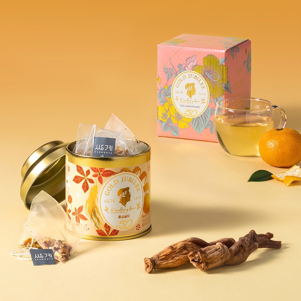 Korean Red Ginseng Tangerine Peel Tea 10 Bags | Ssanggye Gold Jubilee