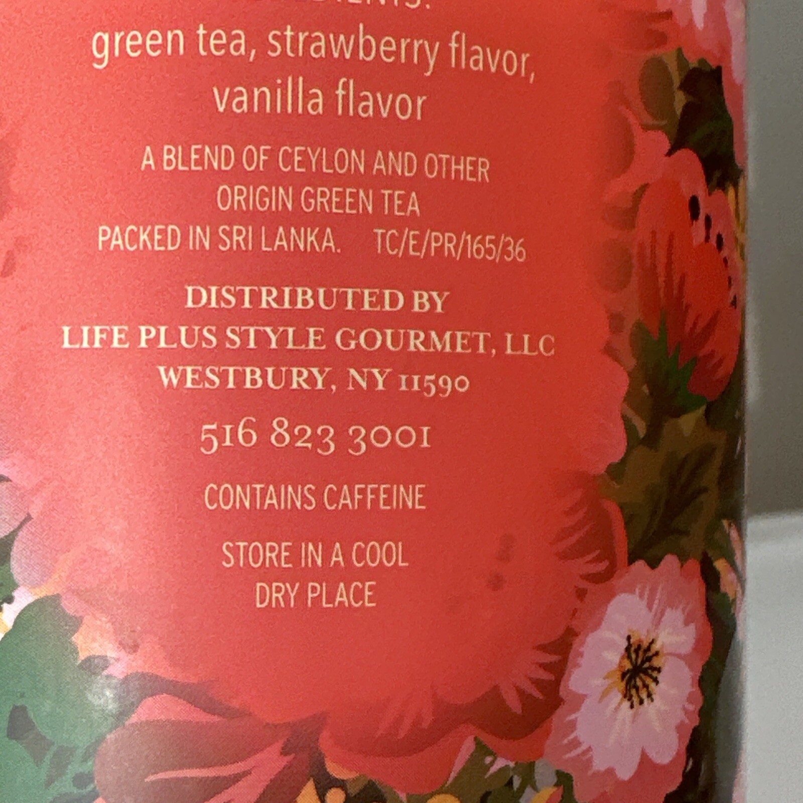 TEA TIME 🫖 CAFFEINATED 🫖 STRAWBERRY VANILLA GREEN TEA – 2 tubes-100 Tea Bags
