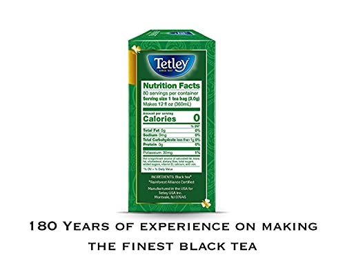 Tetley Irish Breakfast Black Tea 80 Count Premium Black Tea Bags No Strings