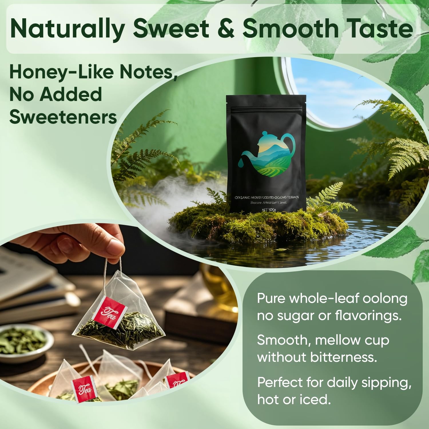 Oolong Tea Bags – Organic Whole Leaf Oolong – 20 Bags (5g Each) – Natural Rel…