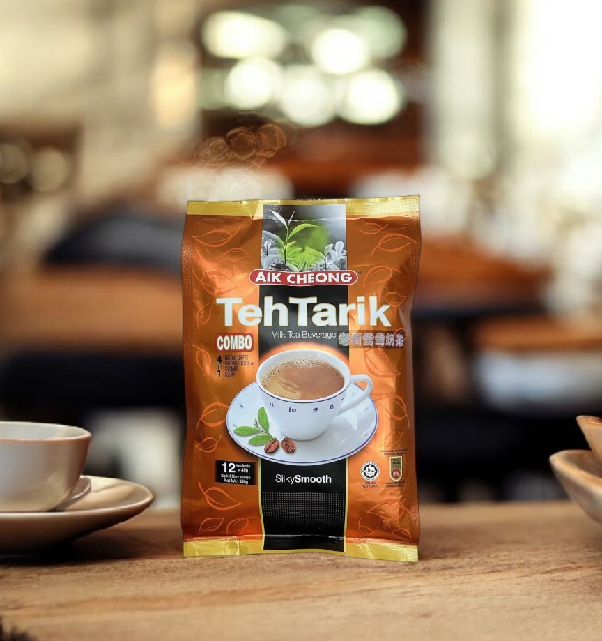 Aik Cheong Teh Tarik COMBO – 4-in-1 Coffee & Tea Fusion – 12 Sachets (480g)