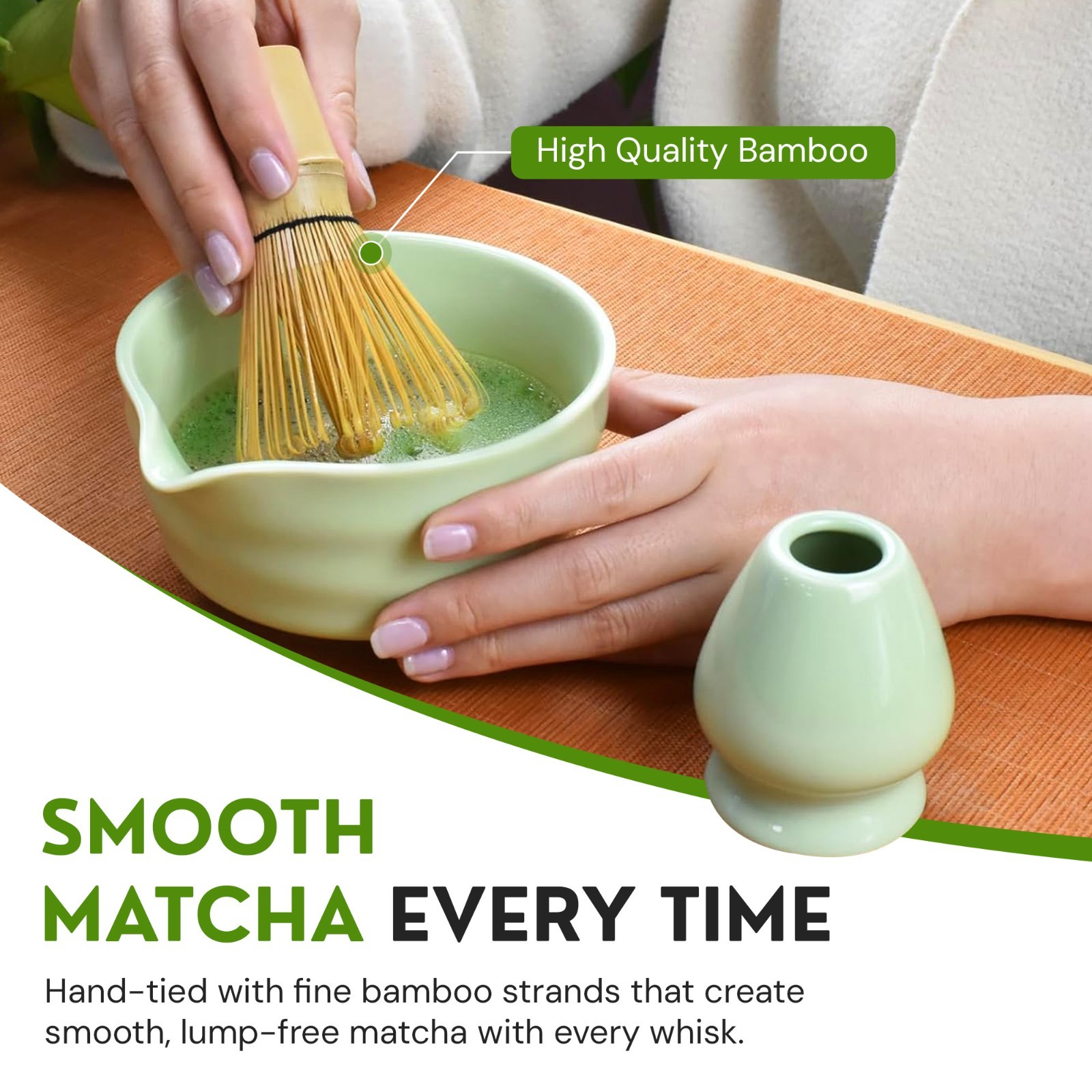Matcha Whisk Set,6 PCS Ceramic Matcha Kit with Frother, whisk, traditional