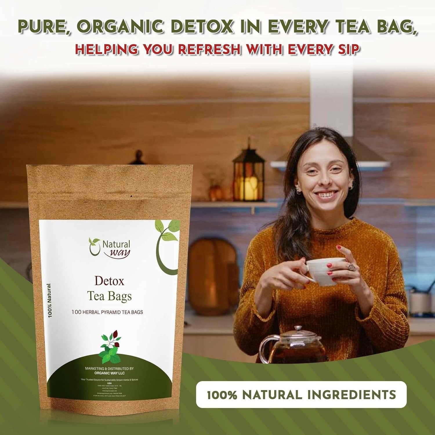Pyramid Detox Tea Bags | ECO Conscious Packaging, 9 Oz (pack of 100)