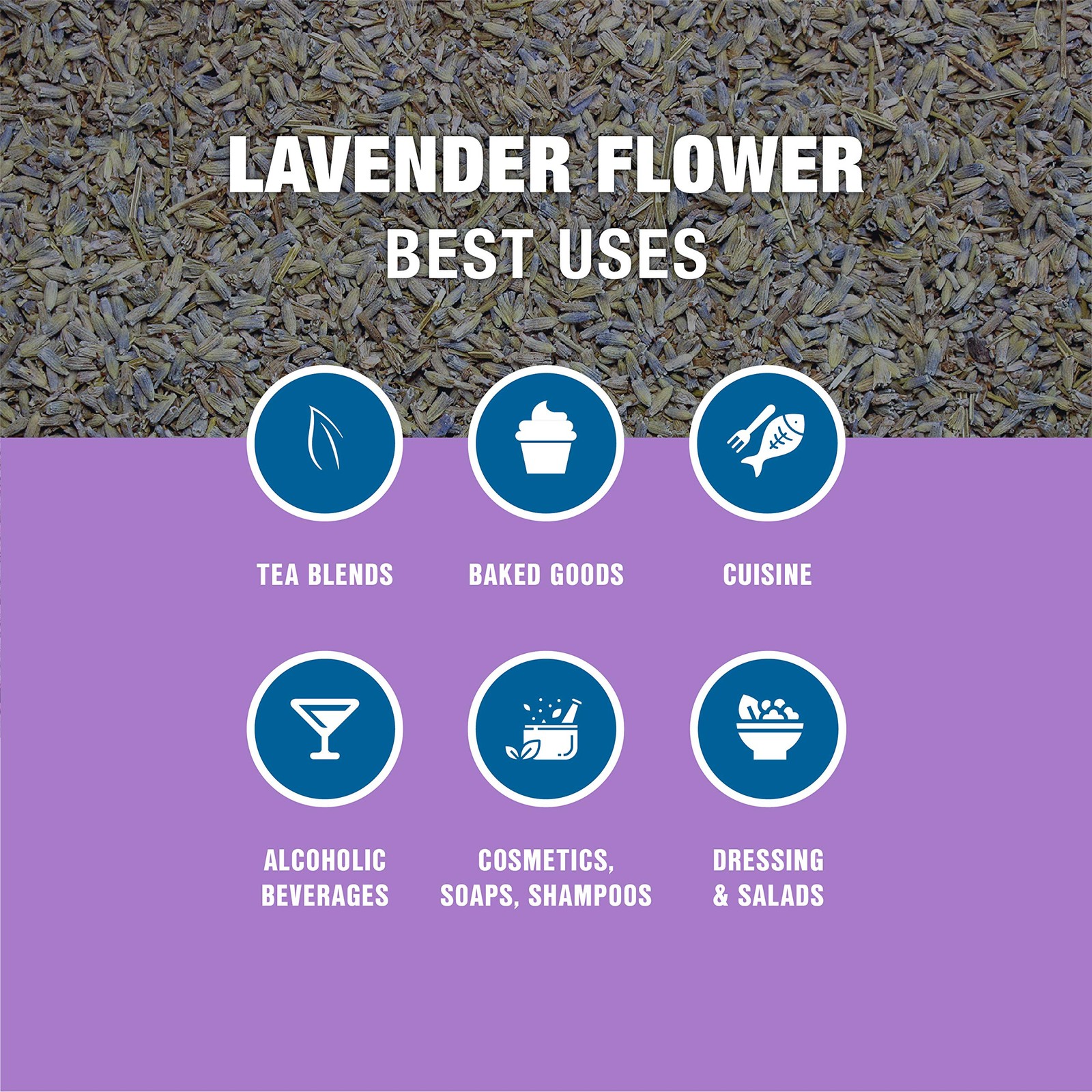 Organic Lavender Flowers Loose Leaf Tea 200 Cups Premium Brew Pouch