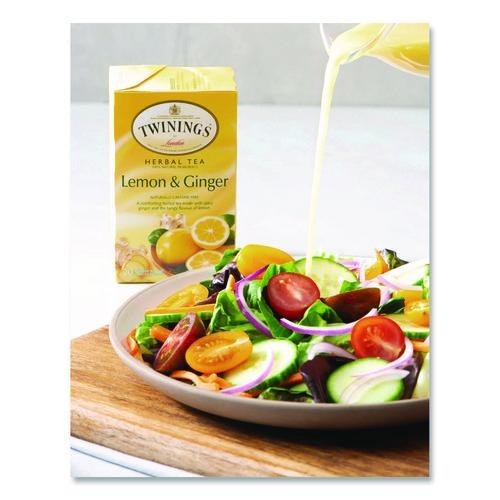 TWININGS Tea Bags, Lemon and Ginger, 2.65 oz, 50/Box, 2 Boxes/Pack (Total 100)