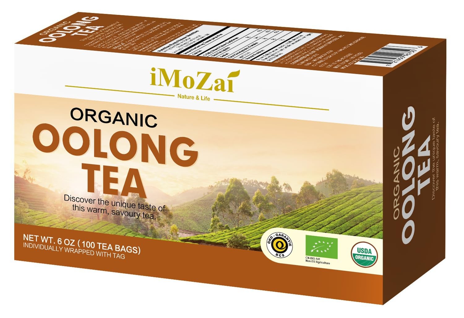 Imozai Organic Oolong Tea Bags 100 Count Individually 100 (Pack of 1)