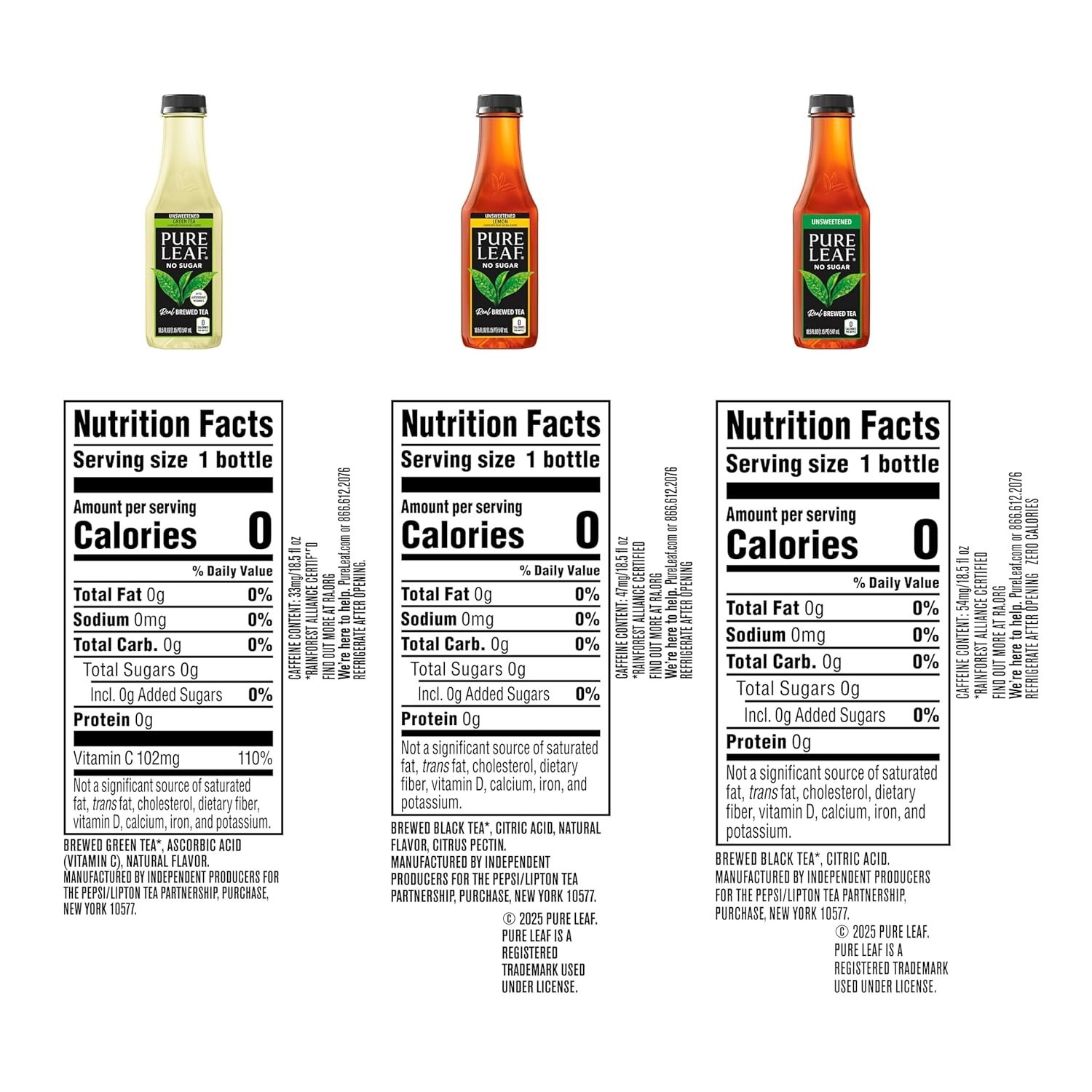 Plant-Based Iced Tea Variety Pack, 12 Bottles with Authentic Flavor Experience