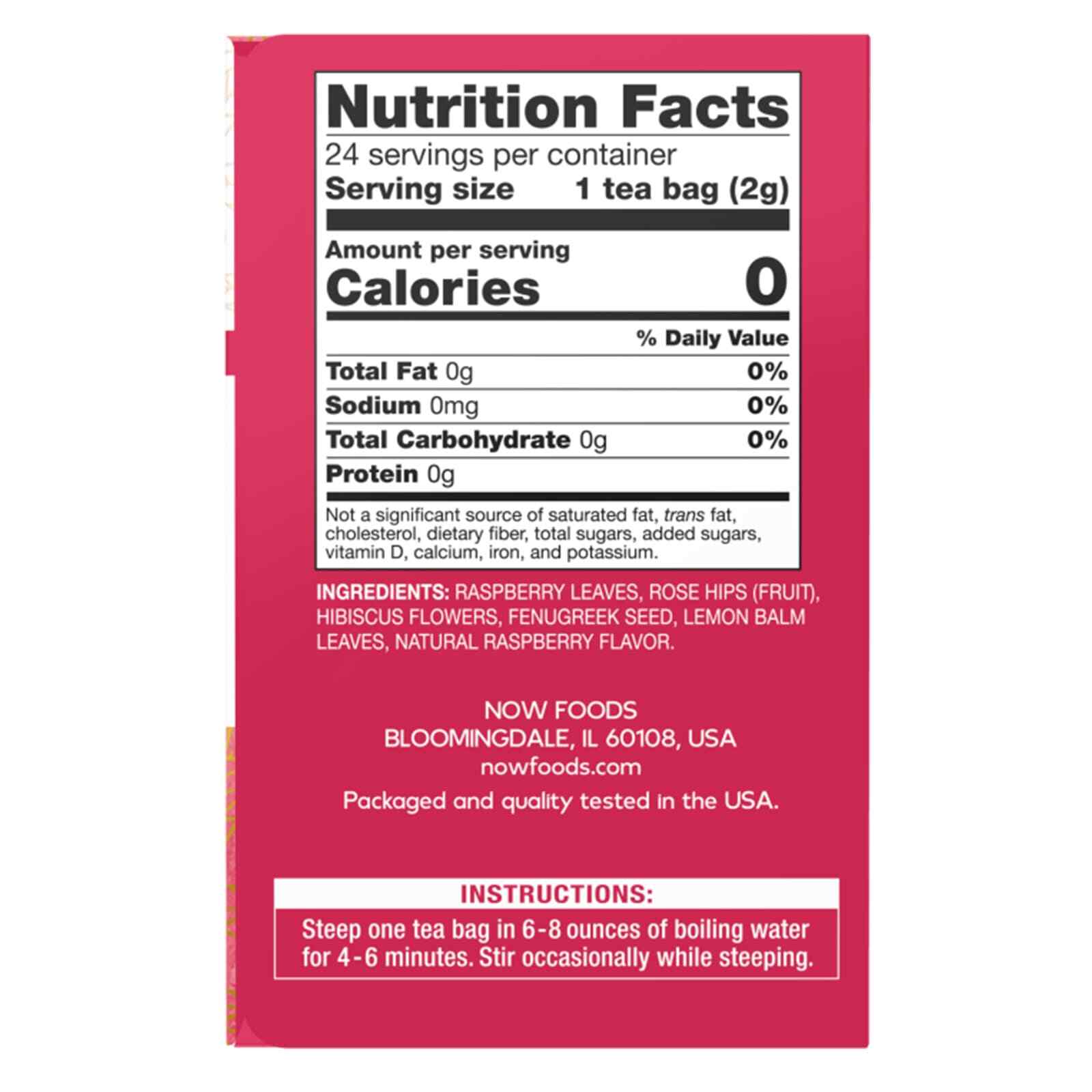 NOW FOODS Women’s Righteous Raspberry Tea 24 Tea Bags