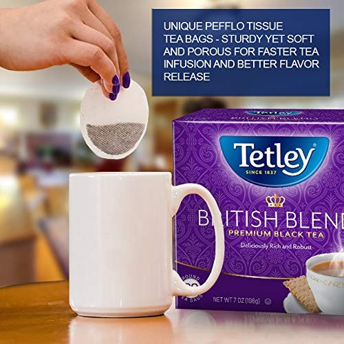 Tetley British Blend Premium Black Tea, Regular, 80 80 Count (Pack of 12)