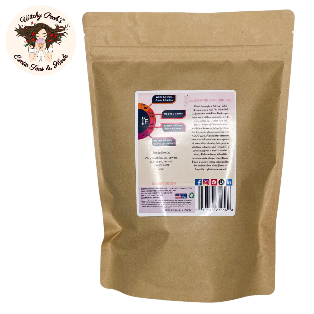 Witchy Pooh’s Chrysanthemum Tea – Whole Flowers, Caffeine Free