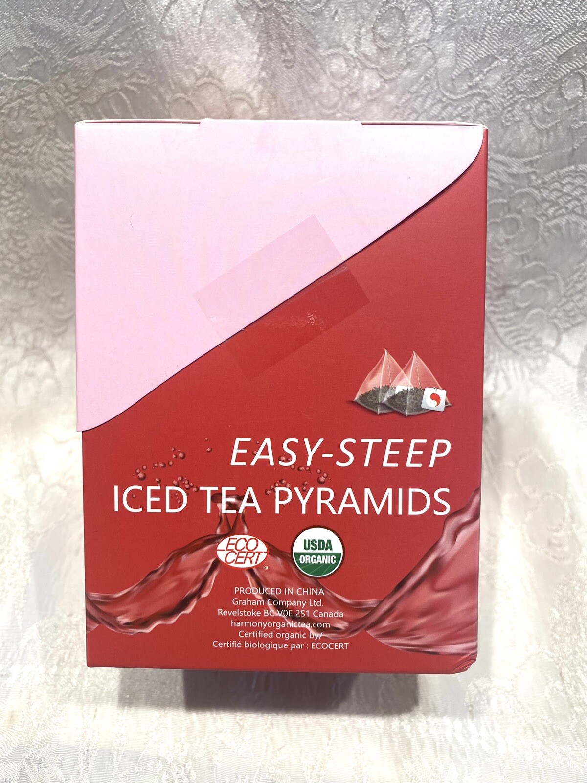 ICED TEA Cold Brew STRAWBERRY LEMON GREEN Tea w/ Matcha 25 Bags Harmony Organic