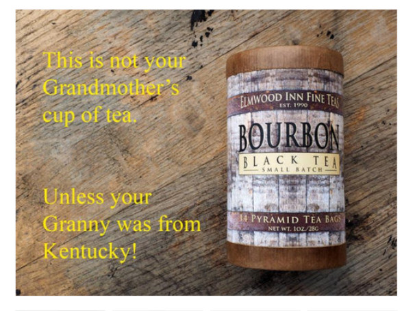 Elmwood Inn Fine Teas, Bourbon Black Tea 14 Pyramid Sachets Tea Bags