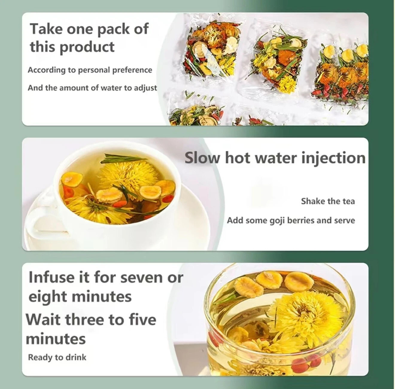 Dandelion Wolfberry Herbal Tea, Daily Liver Kidney Support