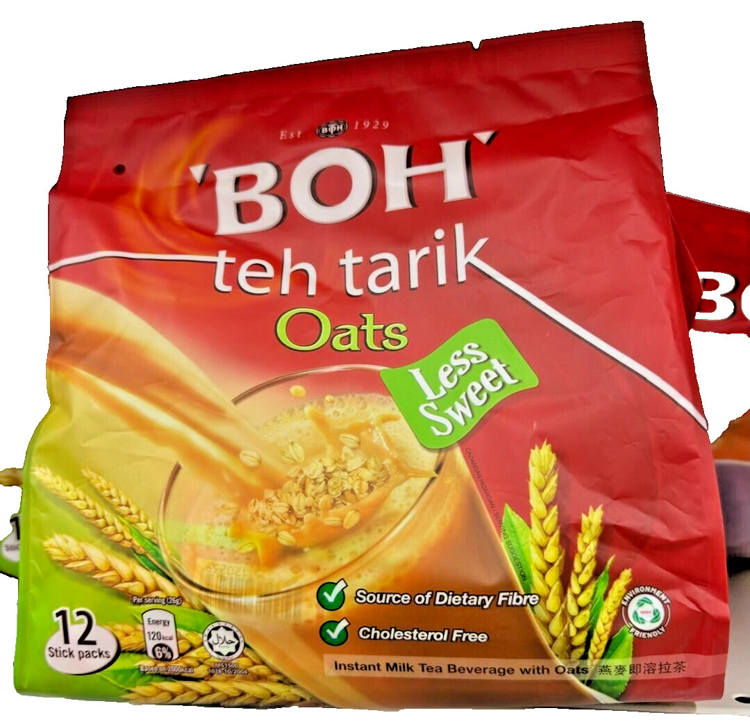 Boh Instant Tea Oats Less Sugar / Teh Tarik Oats 26g x 12s – 1 Pack