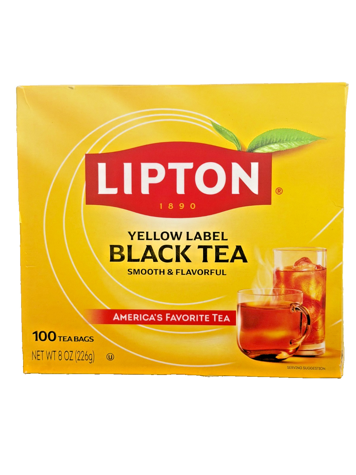 Lipton Yellow Label Black Tea 100 Tea Bags Rich Smooth Flavor New