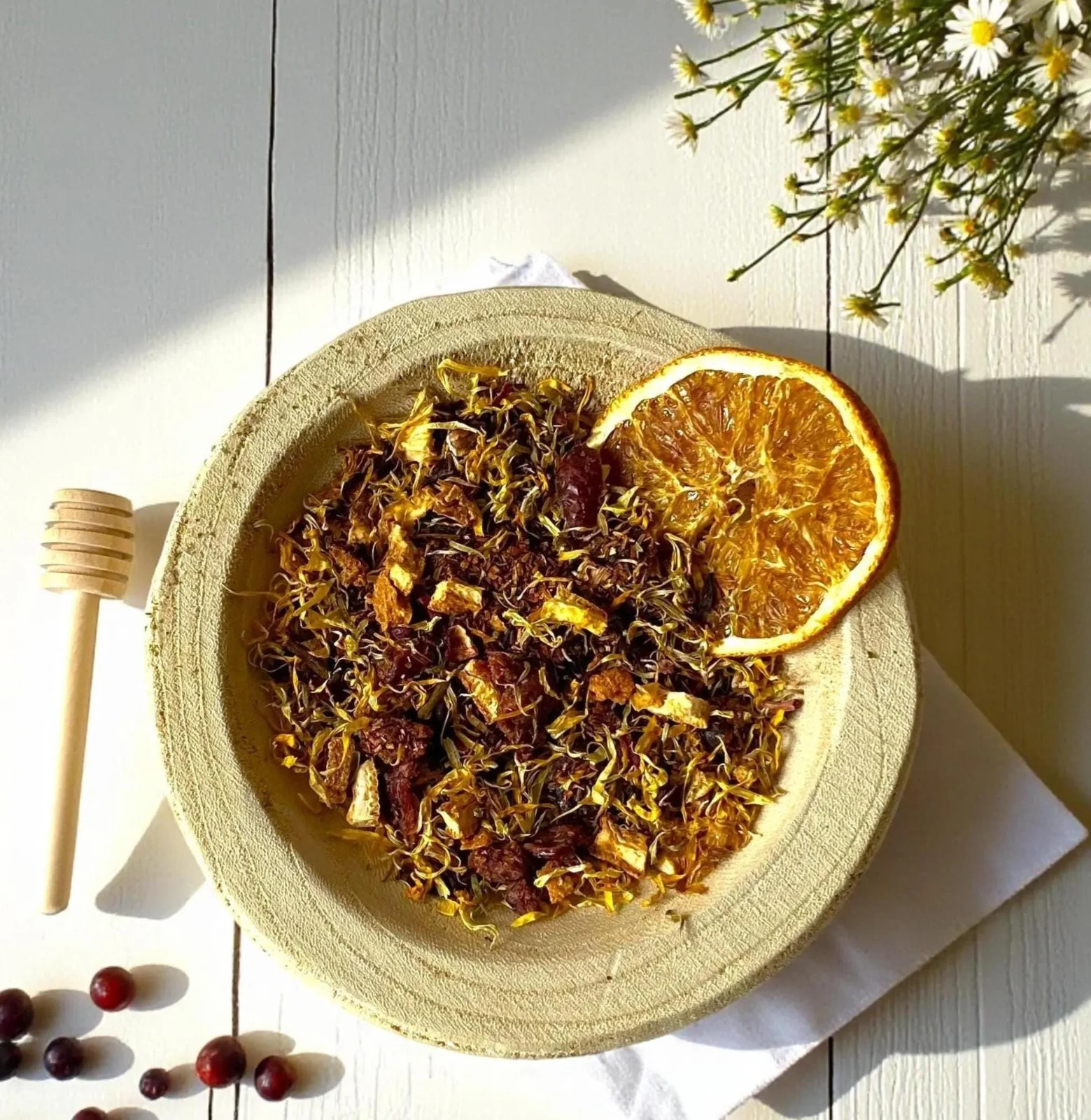 Cranberry Orange Tea Blend Organic Herbal Citrus Hibiscus Handmade Fresh