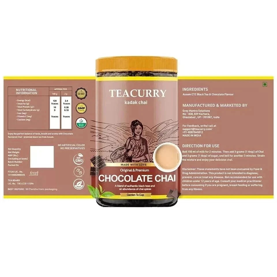 TEACURRY Chocolate Chai 100g Free Shipping World Wide