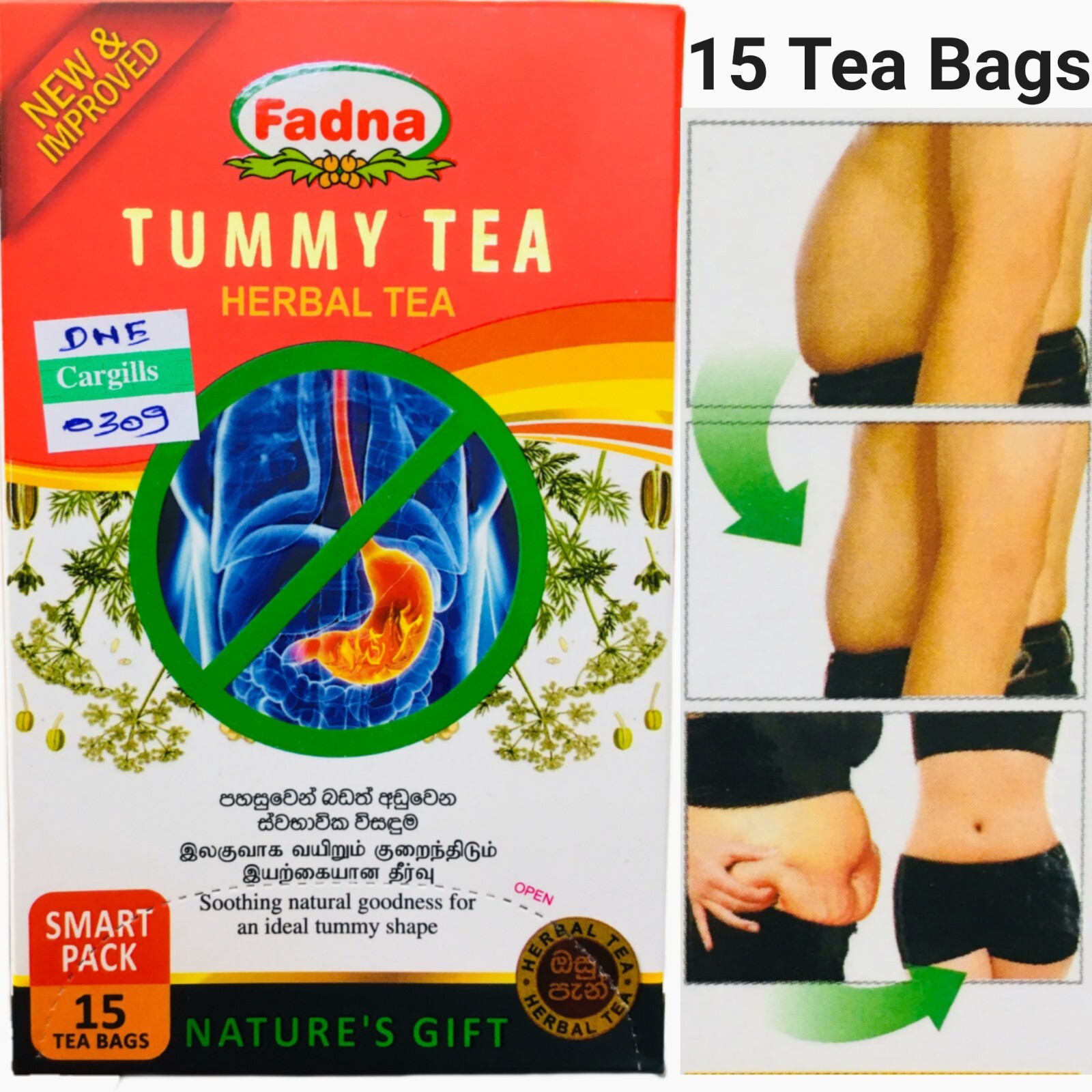 Fadna TUMMY TEA Herbal 100% Fat Burn Slim Weight Loss Tea Reduce Tummy Fat Fast