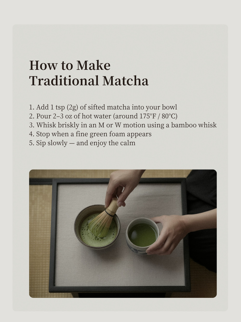 6Pcs Matcha Whisk Set for Tea Lovers – Ceramic Matcha Tea Set with Bamboo Whisk