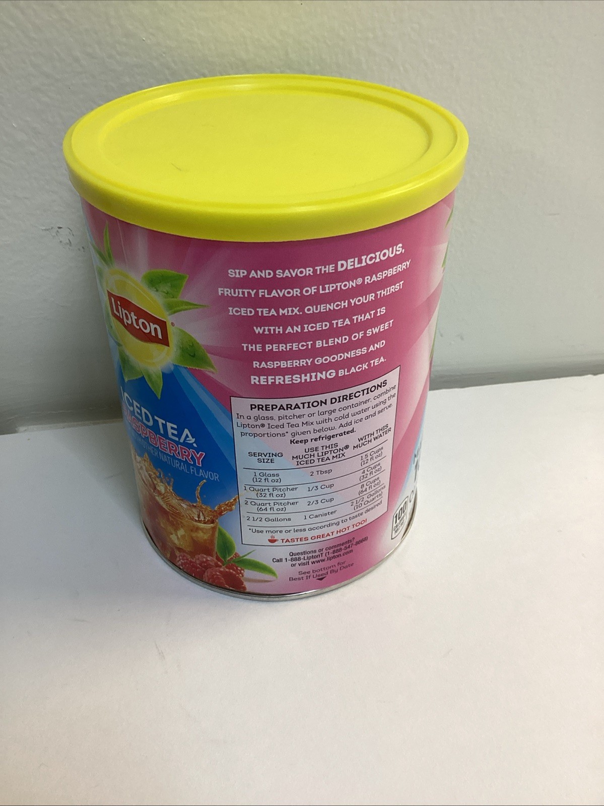 Lipton Iced Tea Raspberry Iced Tea Mix, Makes 10 Quarts NEW HTF Exp 03/05/26