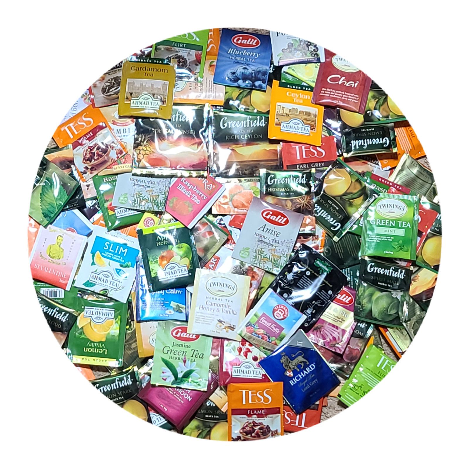 TEA Variety MIX Black Green Herbal 15oz Greenfield Galil Hyleys & more 120+ bags