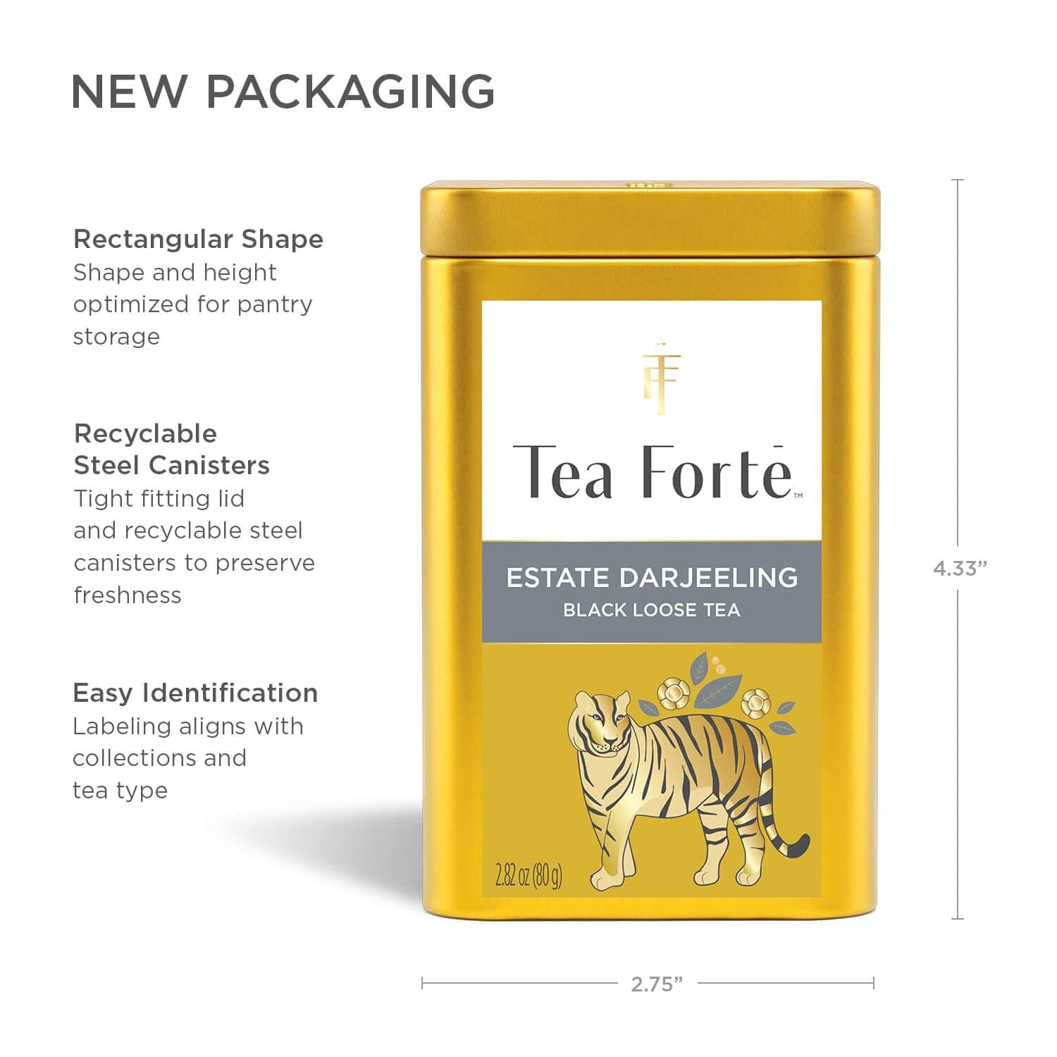 Darjeeling Premium Loose Leaf Black Tea Blend Canister Caffeinated 35-50 Cups