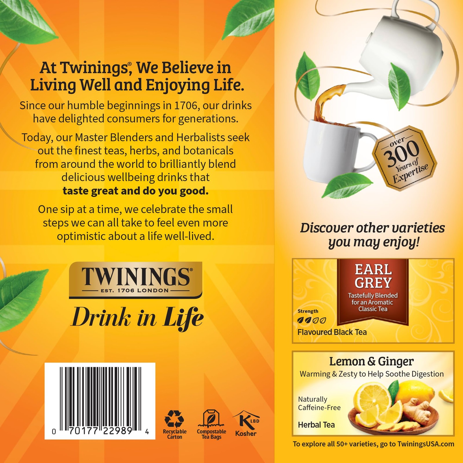 Twinings Lady Grey Black Tea Individually 100 Count (Pack of 1),