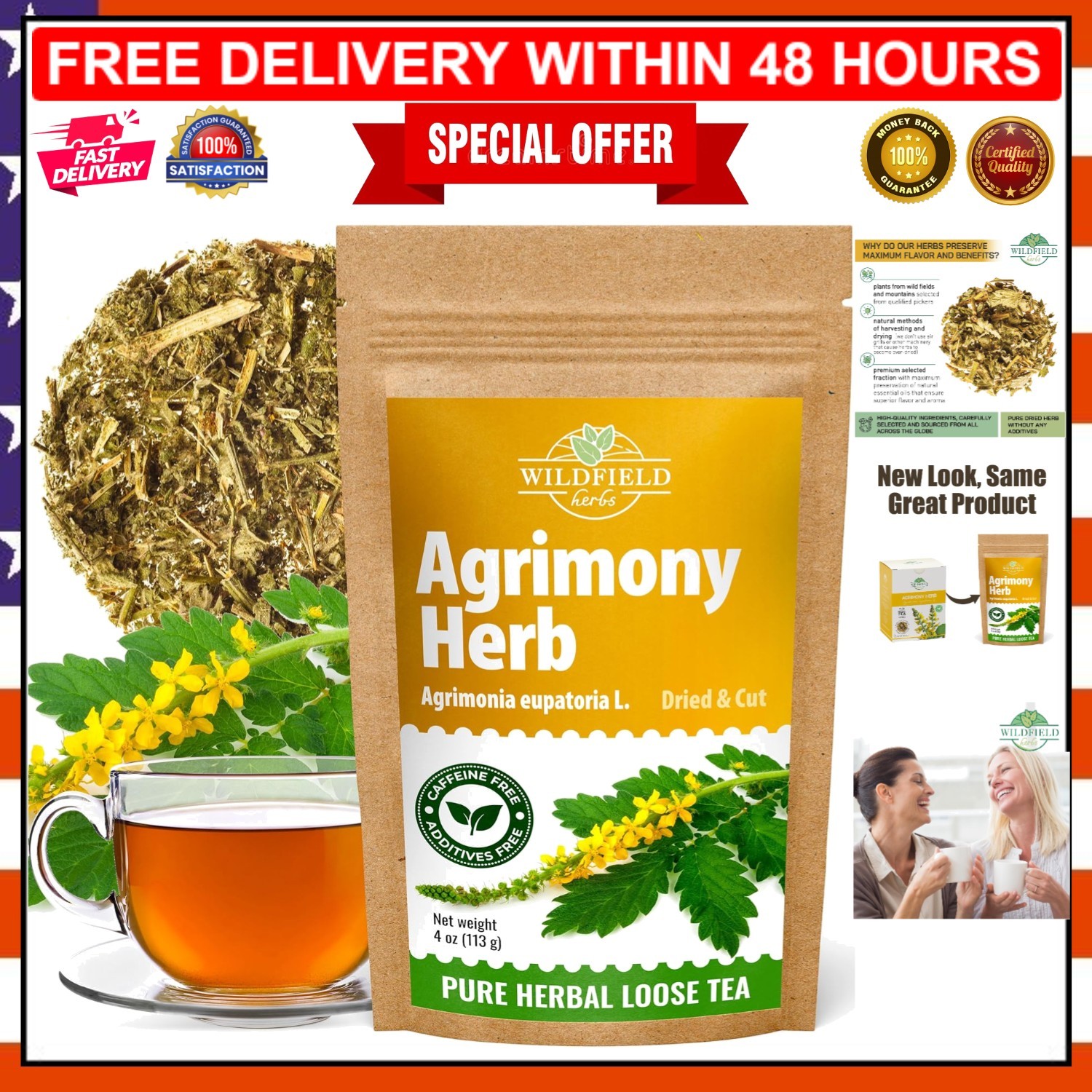 Loose Agrimony Flower Tea – 4 oz. Detox Blend for Wellness Rituals