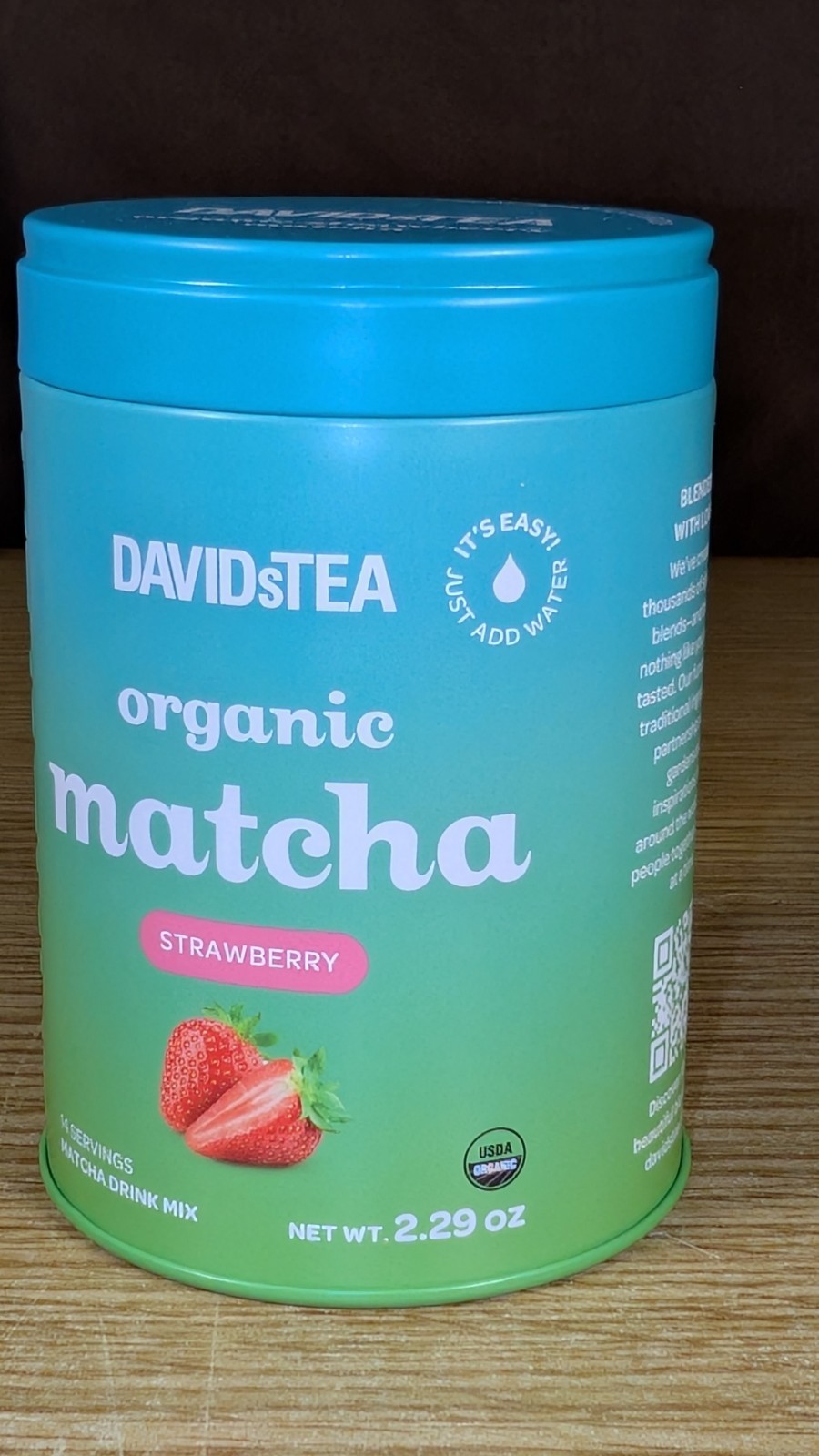 DavidsTea Strawberry Matcha From Japan 2.29 Oz.