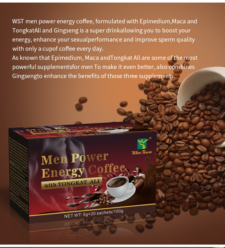 Ginseng Coffee Maca Coffee Men Power Energy Coffee Active Instant Black Coffee