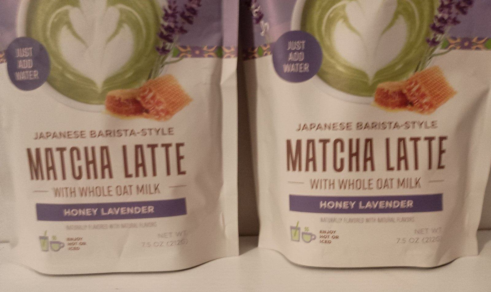 2 Karma Kitchen Japanese Barista-Style Honey Lavender Matcha Latte w/ Oat Milk