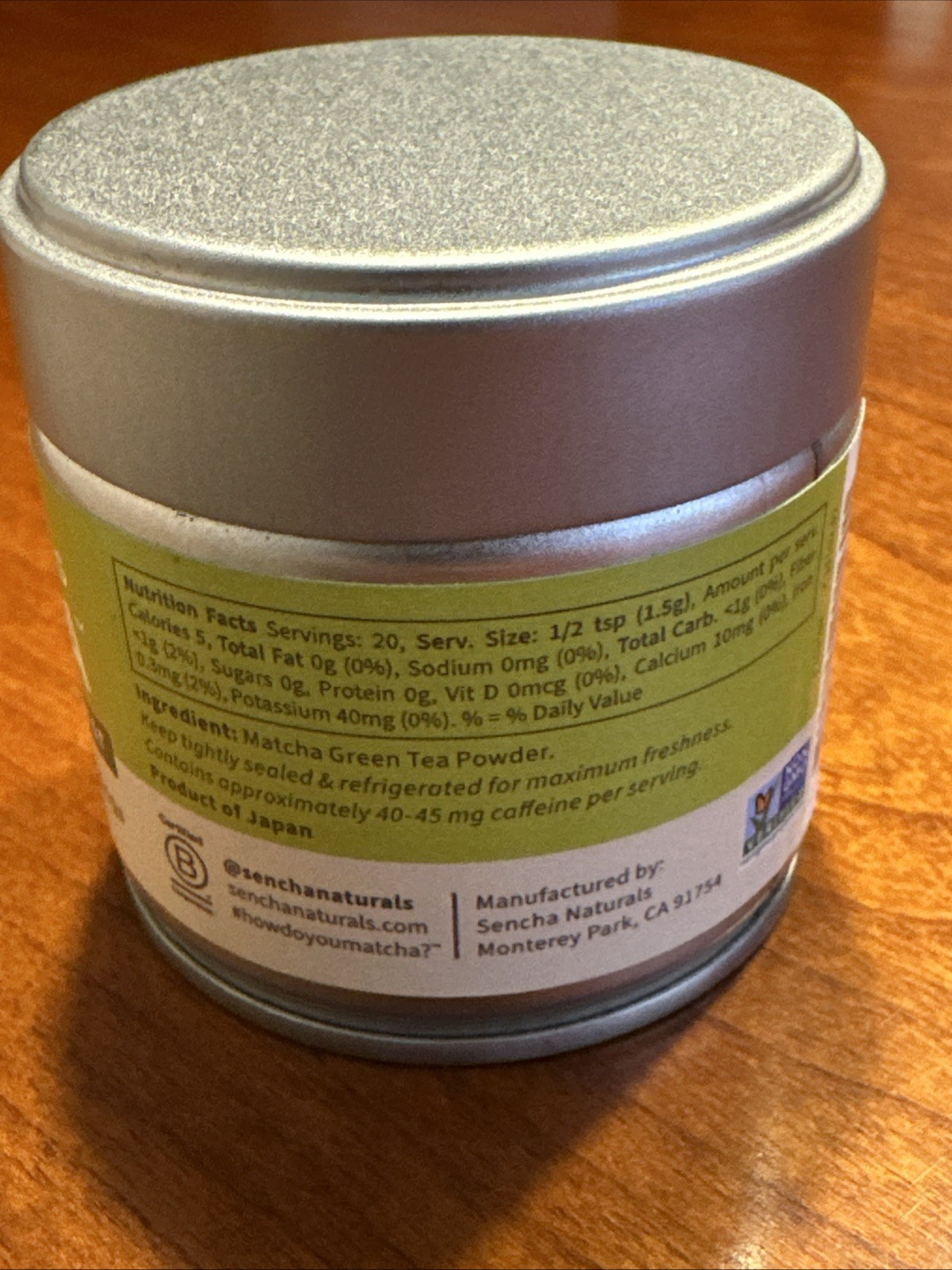 Sen Cha Naturals Matcha Ceremonial First Harvest Green Tea Powder 1.06oz
