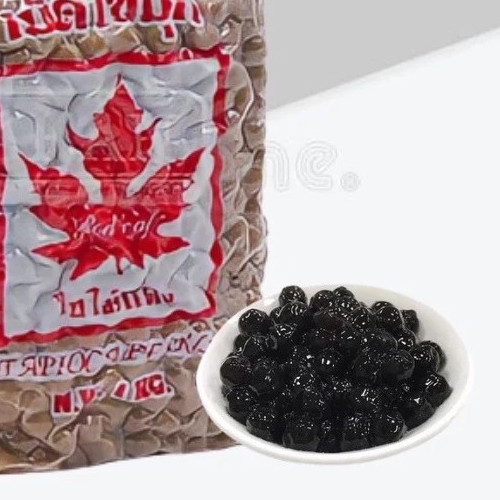 Boba Thai Brown Sugar + Red Leaf Tapioca Black Pearl Big Chewy 2in1 Halal COMBO