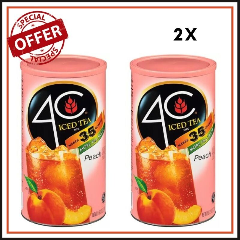 4C 35 QT Peach Iced Tea Mix (82.6 oz.)🍹 2x