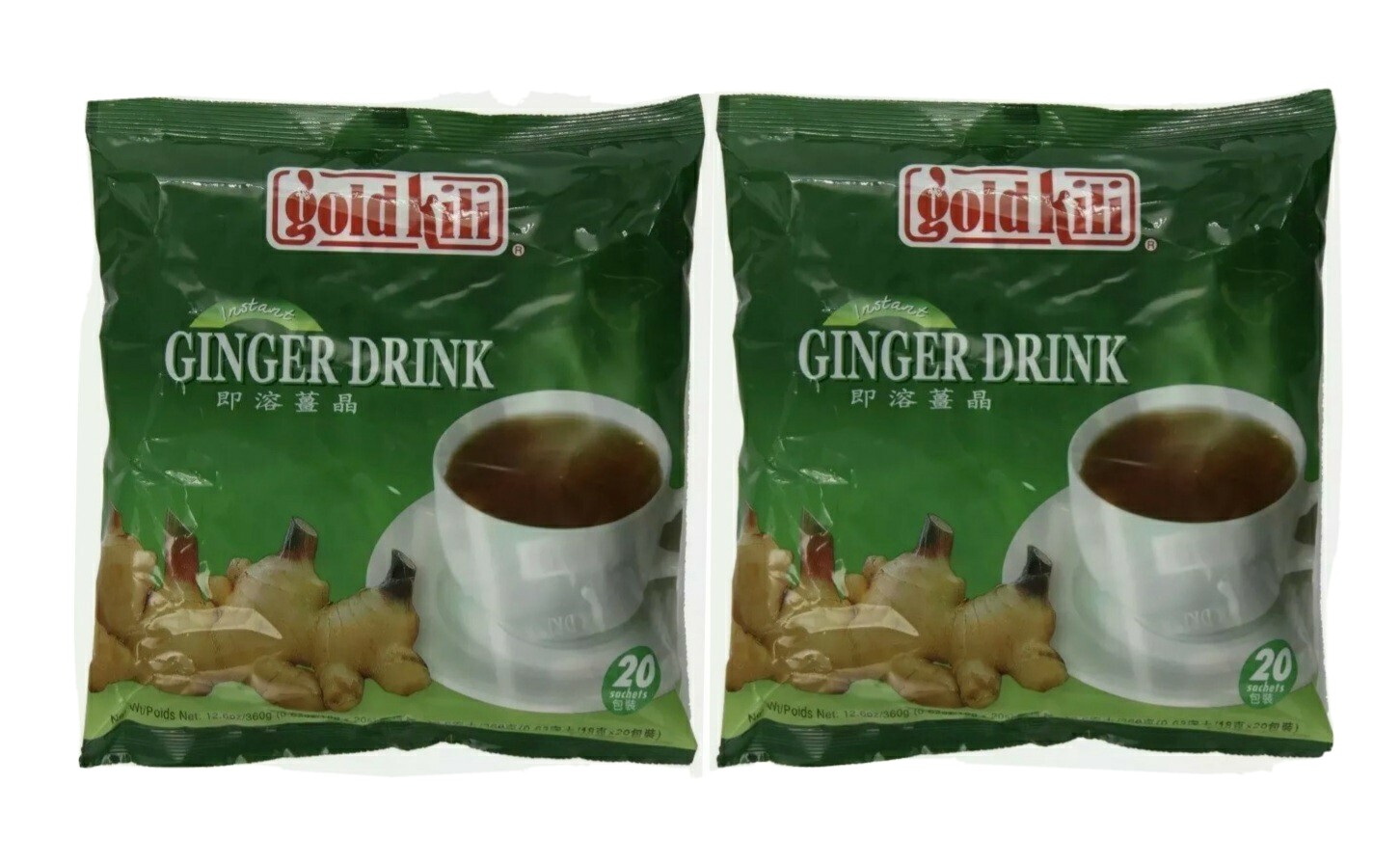 2 – Packs Gold Kili INSTANT HONEY GINGER TEA DRINK ( 40 Sachets) Ginger Tea