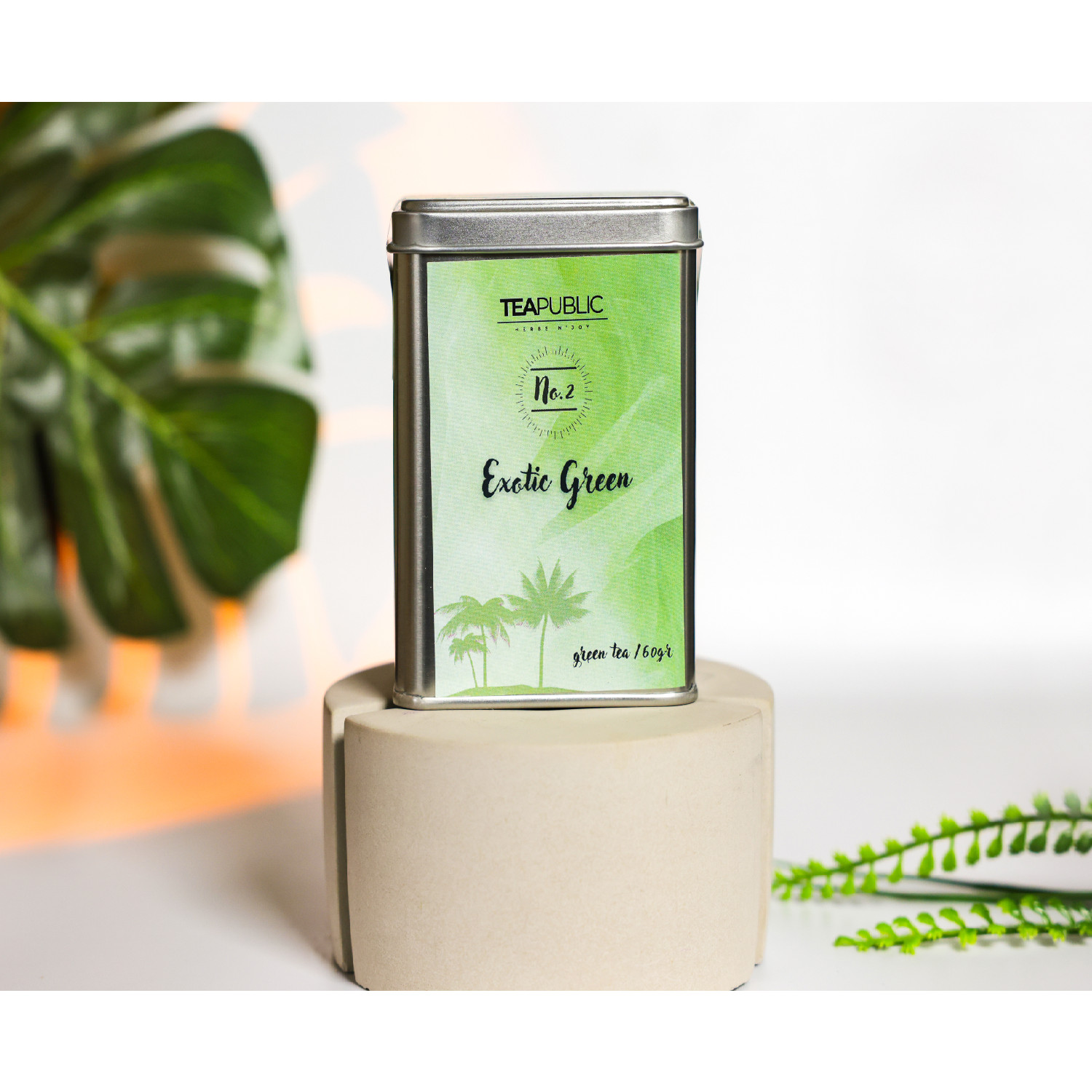 Teapublic Exotic Green 100% Natural Herbal Tea (60 Gram Tin Can)